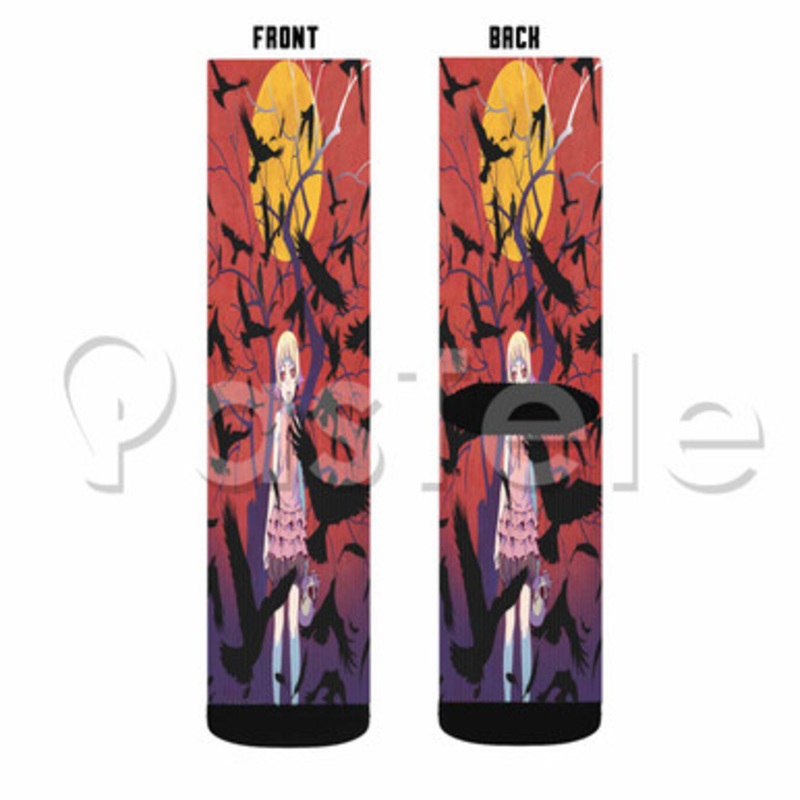Kizumonogatari III Reiketsu hen Custom Sublimation Printed Socks Polyester Acrylic Nylon Spandex
