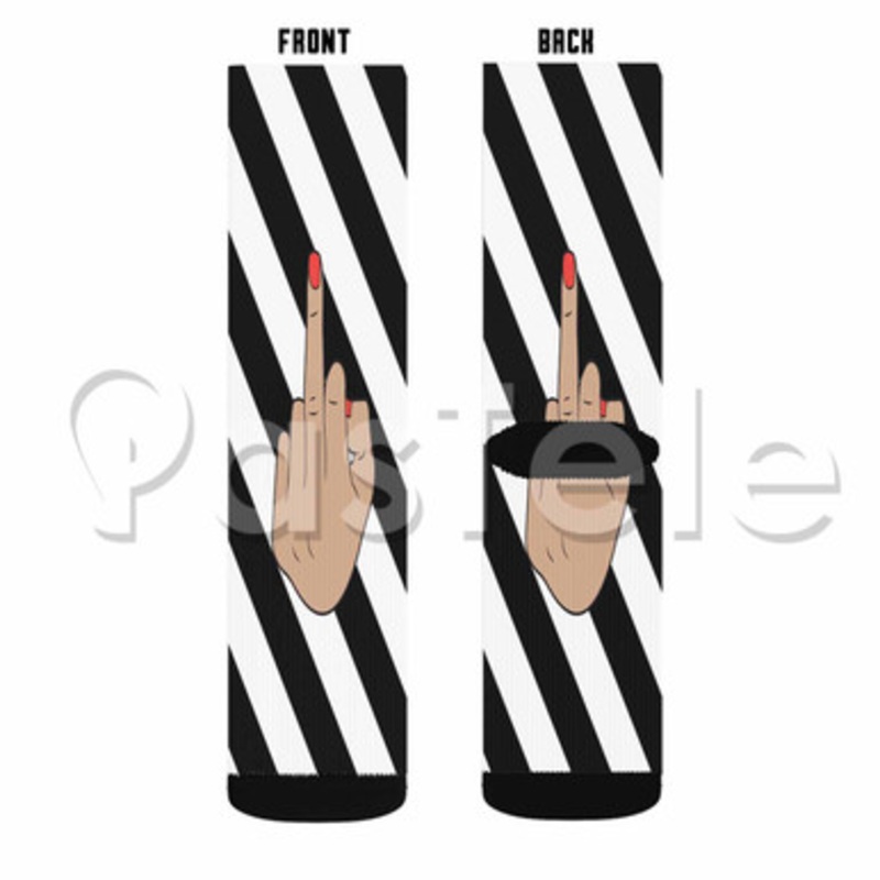 Kris Jenner Hand Custom Sublimation Printed Socks Polyester Acrylic Nylon Spandex