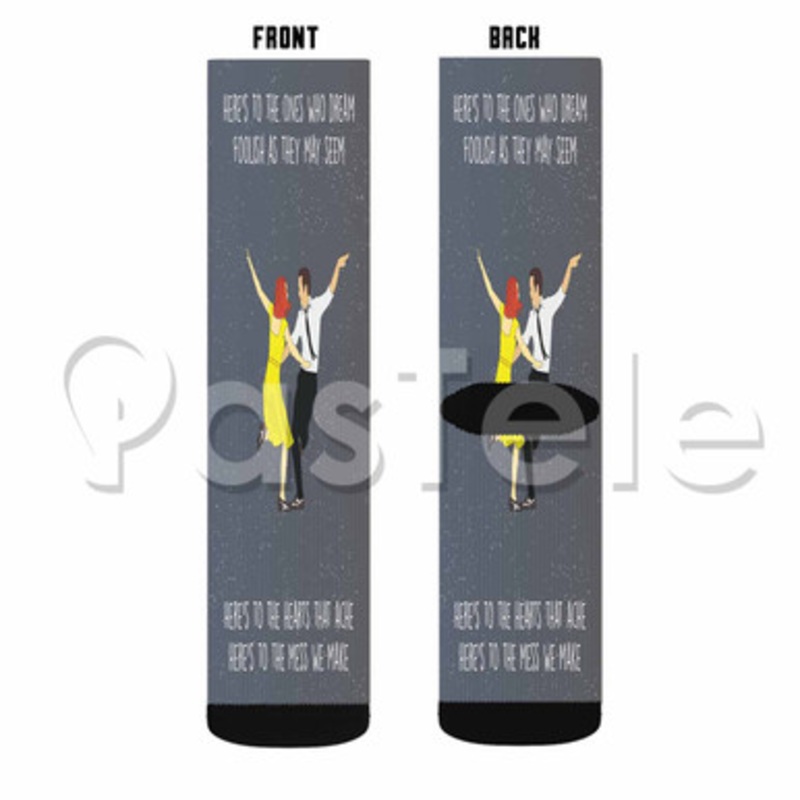 La La Land Custom Sublimation Printed Socks Polyester Acrylic Nylon Spandex