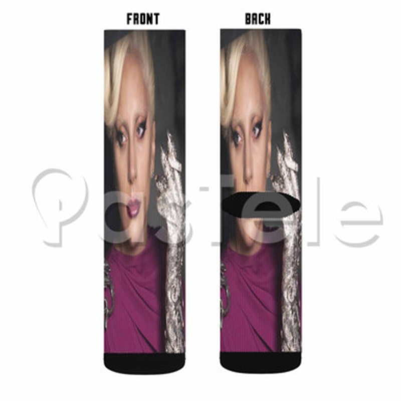 Lady Gaga Cigarette Custom Sublimation Printed Socks Polyester Acrylic Nylon Spandex