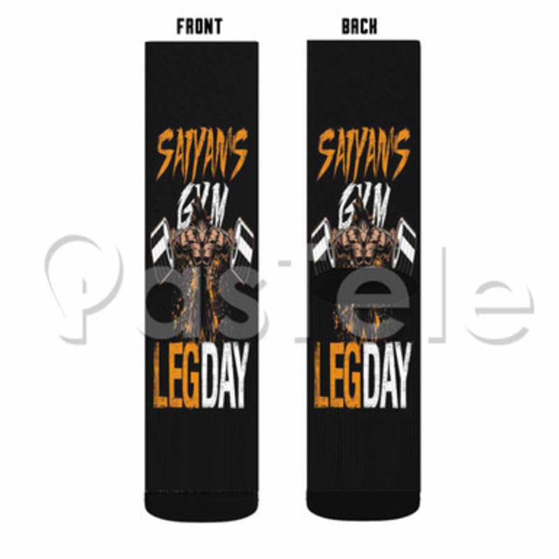 LEG DAY GYM Goku Dragon Balls Custom Sublimation Printed Socks Polyester Acrylic Nylon Spandex