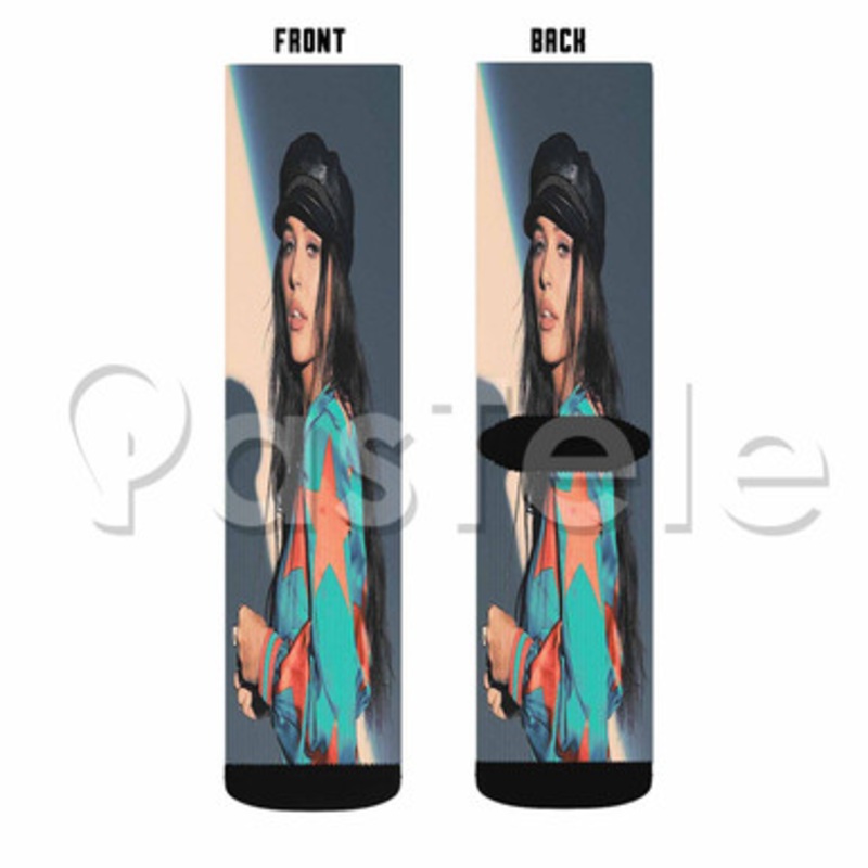 Lennon Stella Custom Sublimation Printed Socks Polyester Acrylic Nylon Spandex