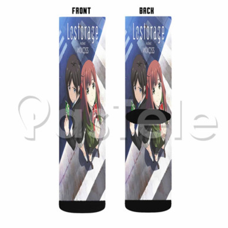 Lostorage Incited WIXOSS Custom Sublimation Printed Socks Polyester Acrylic Nylon Spandex