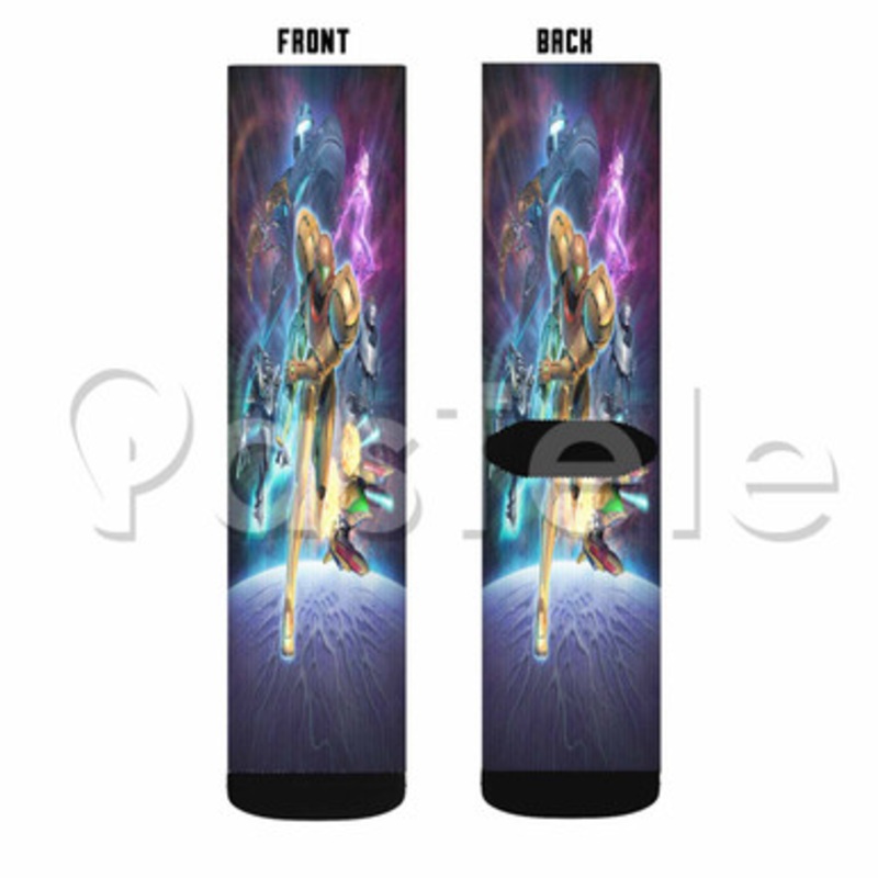 Metroid Prime 3 Corruption Custom Sublimation Printed Socks Polyester Acrylic Nylon Spandex