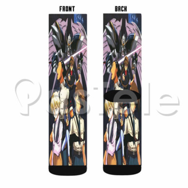 Mobile Suit Gundam Wing Custom Sublimation Printed Socks Polyester Acrylic Nylon Spandex