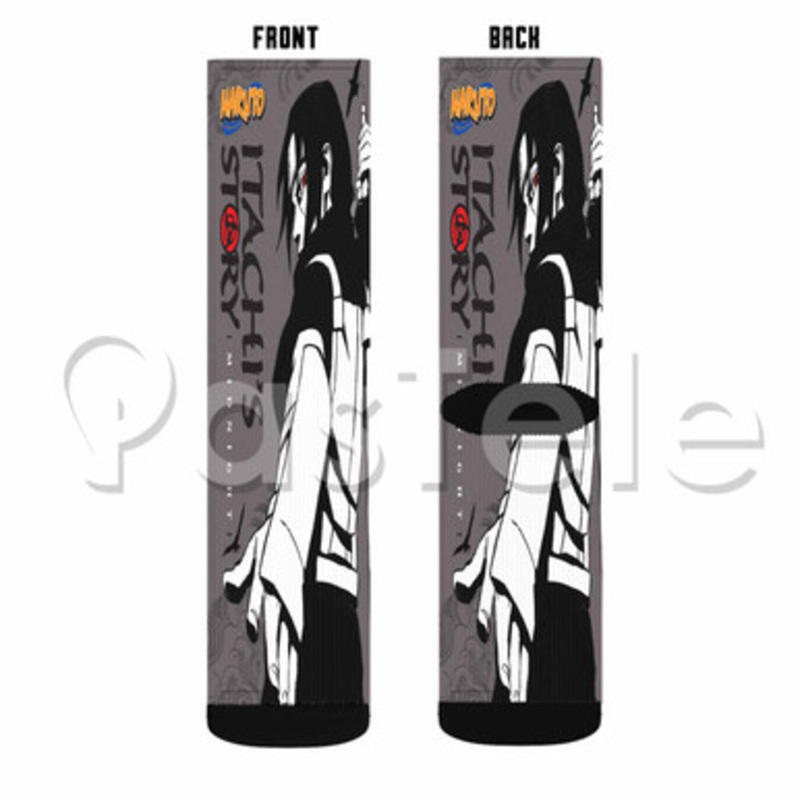 Naruto Itachi s Story Custom Sublimation Printed Socks Polyester Acrylic Nylon Spandex