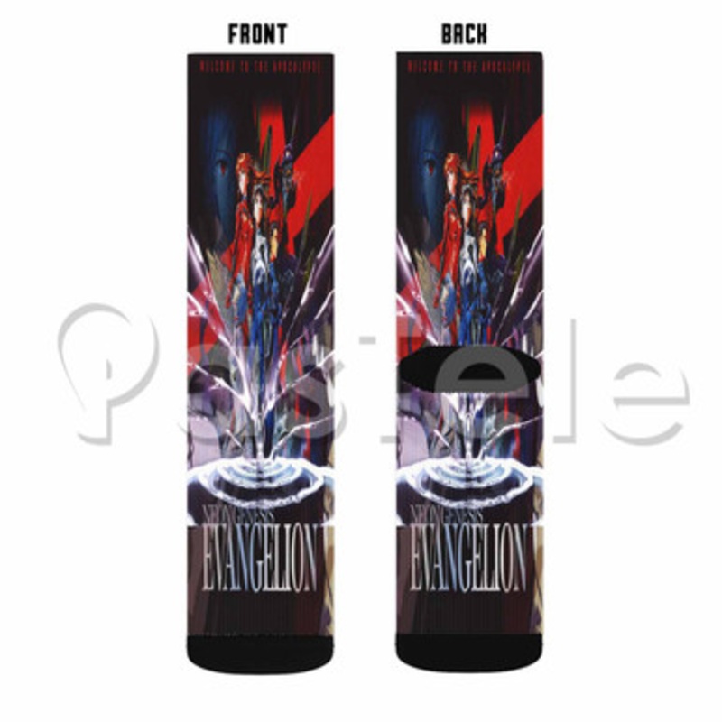 Neon Genesis Evangelion 2 Custom Sublimation Printed Socks Polyester Acrylic Nylon Spandex