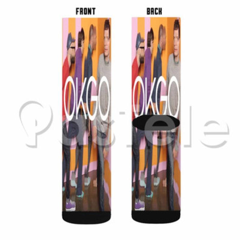 OK Go The One Moment Custom Sublimation Printed Socks Polyester Acrylic Nylon Spandex