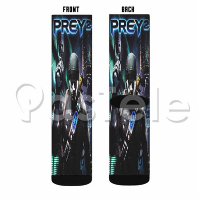 Prey 2 Custom Sublimation Printed Socks Polyester Acrylic Nylon Spandex