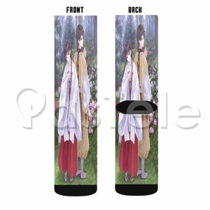 Red Data Girl Custom Sublimation Printed Socks Polyester Acrylic Nylon Spandex