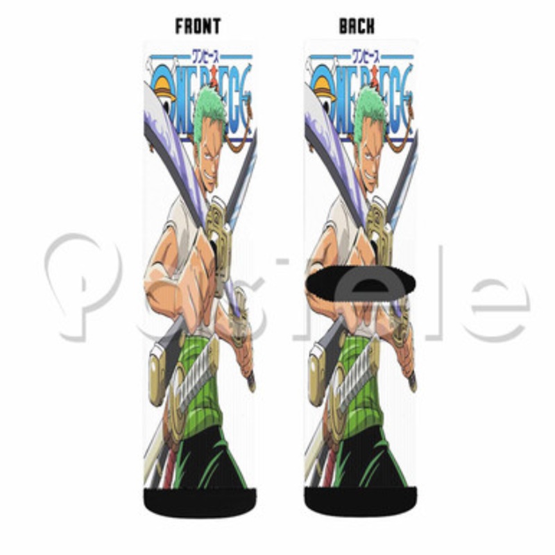Roronoa Zoro One Piece Custom Sublimation Printed Socks Polyester Acrylic Nylon Spandex