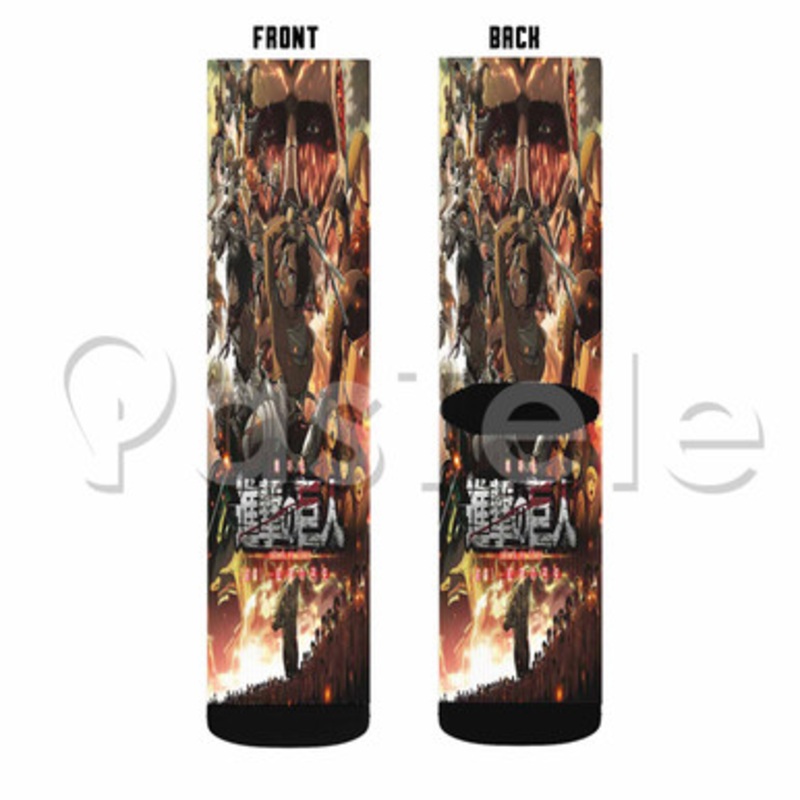 Shingeki no Kyojin Season 2 Custom Sublimation Printed Socks Polyester Acrylic Nylon Spandex