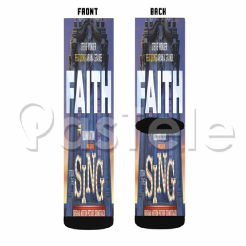 Stevie Wonder Faith ft Ariana Grande Custom Sublimation Printed Socks Polyester Acrylic Nylon Spande