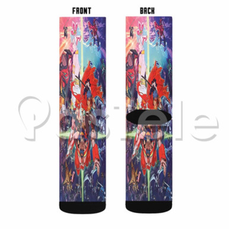 Tengen Toppa Gurren Lagann Custom Sublimation Printed Socks Polyester Acrylic Nylon Spandex