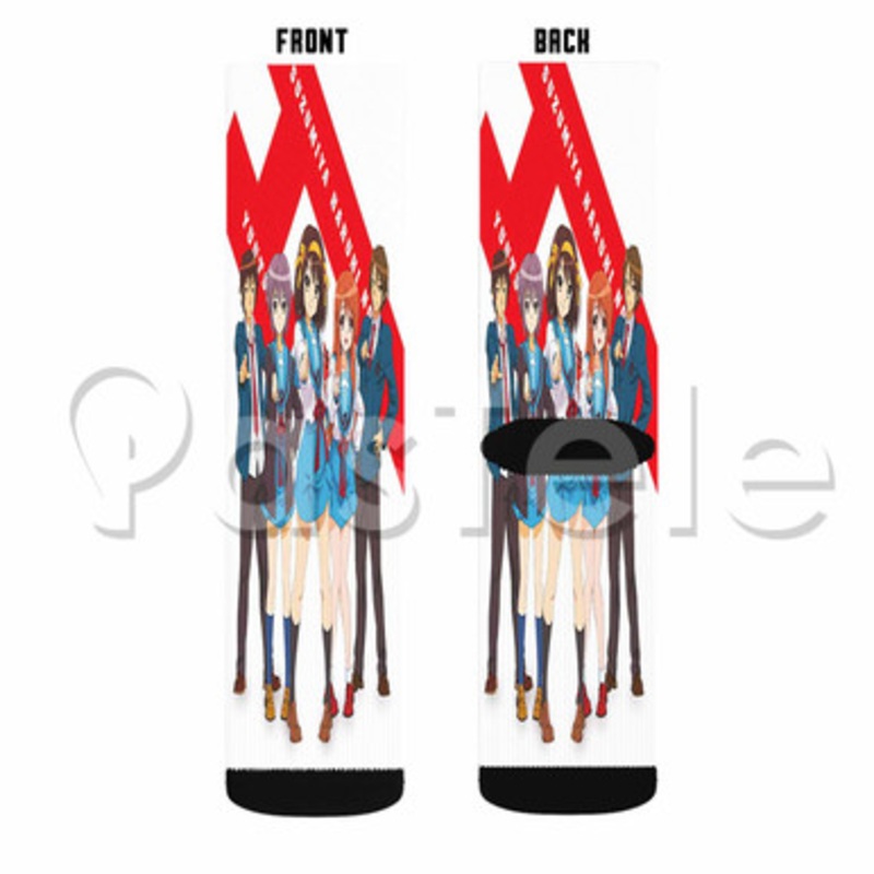 The Melancholy of Haruhi Suzumiya Custom Sublimation Printed Socks Polyester Acrylic Nylon Spandex