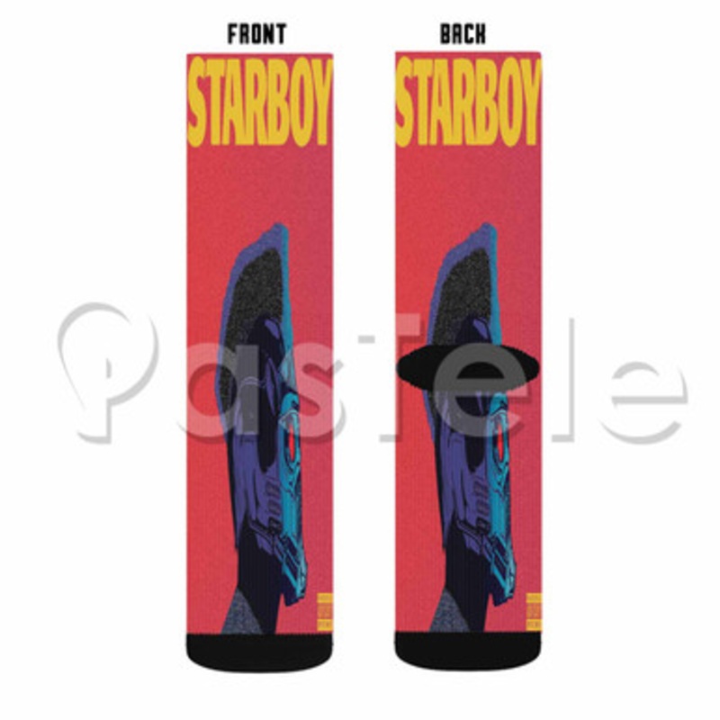 The Weeknd Starboy Custom Sublimation Printed Socks Polyester Acrylic Nylon Spandex