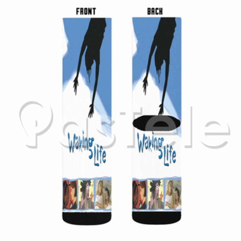 Waking Life Custom Sublimation Printed Socks Polyester Acrylic Nylon Spandex