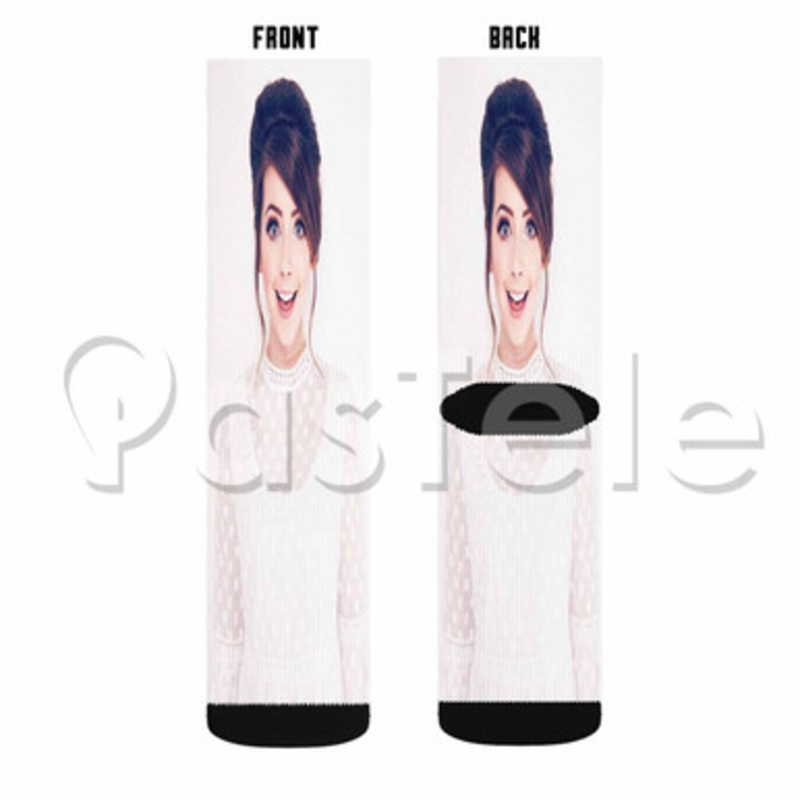 Zoella 2 Custom Sublimation Printed Socks Polyester Acrylic Nylon Spandex