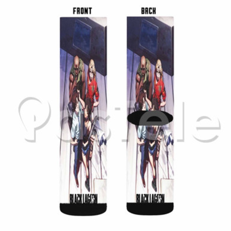 Black Lagoon Anime Custom Sublimation Printed Socks Polyester Acrylic Nylon Spandex