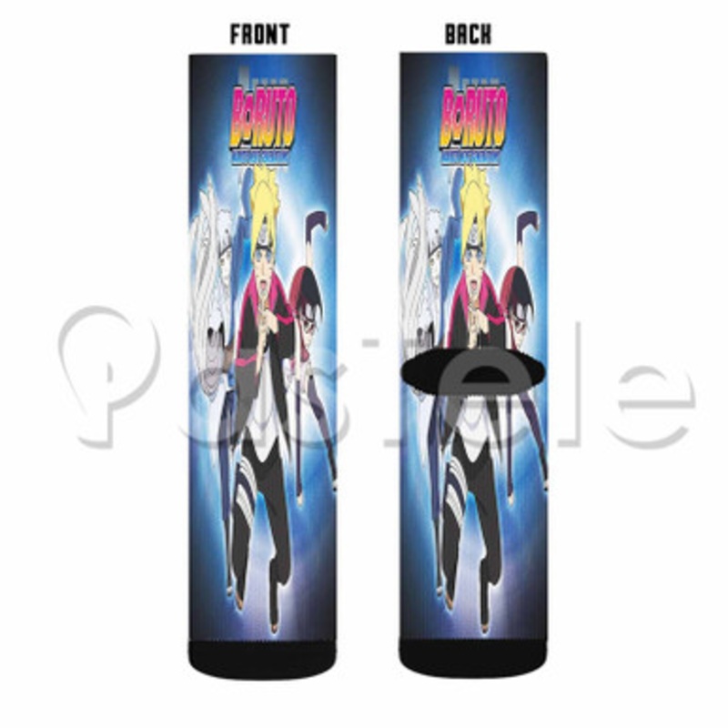 Boruto Nex Generation Custom Sublimation Printed Socks Polyester Acrylic Nylon Spandex