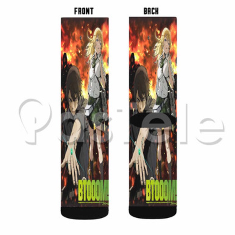 Btooom Custom Sublimation Printed Socks Polyester Acrylic Nylon Spandex