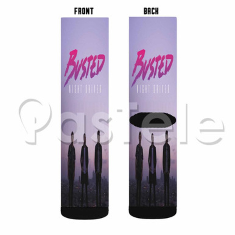 Busted Night Driver Custom Sublimation Printed Socks Polyester Acrylic Nylon Spandex
