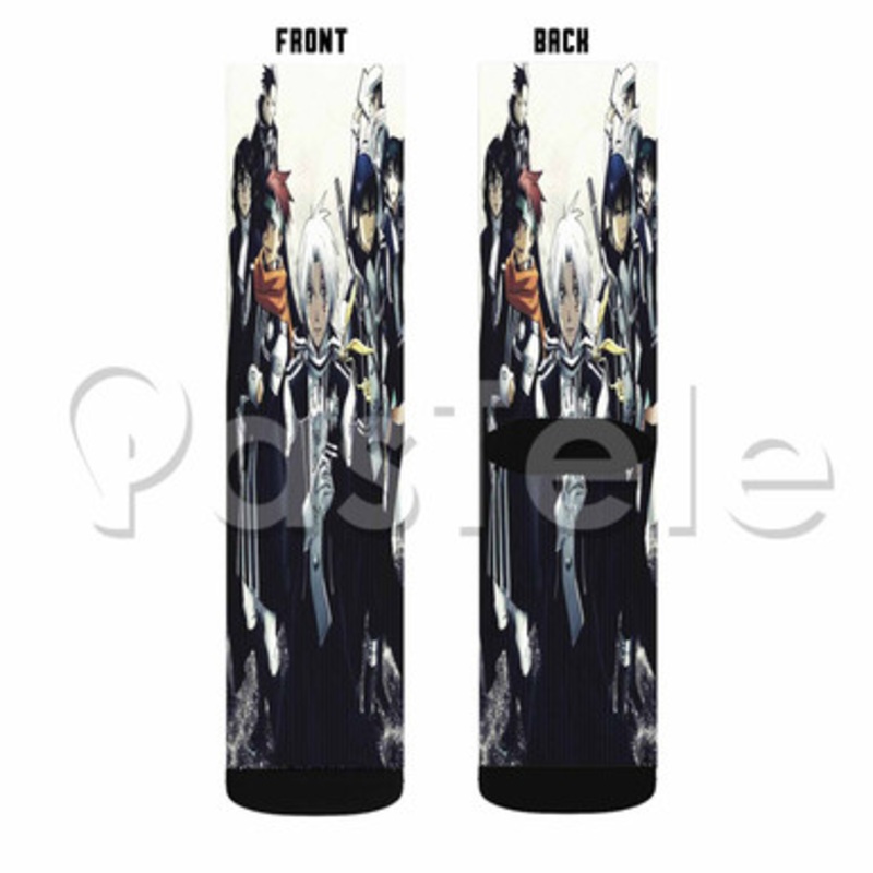 D Gray Man Custom Sublimation Printed Socks Polyester Acrylic Nylon Spandex