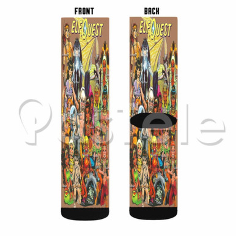 Elfquest Winter Special Custom Sublimation Printed Socks Polyester Acrylic Nylon Spandex