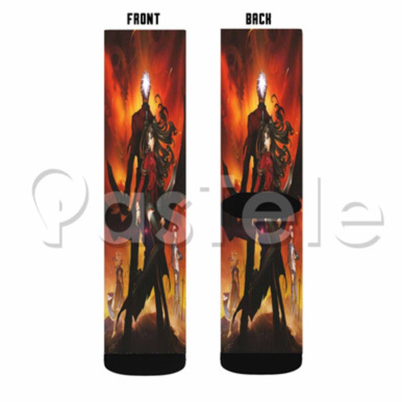 Fate Stay Night Custom Sublimation Printed Socks Polyester Acrylic Nylon Spandex