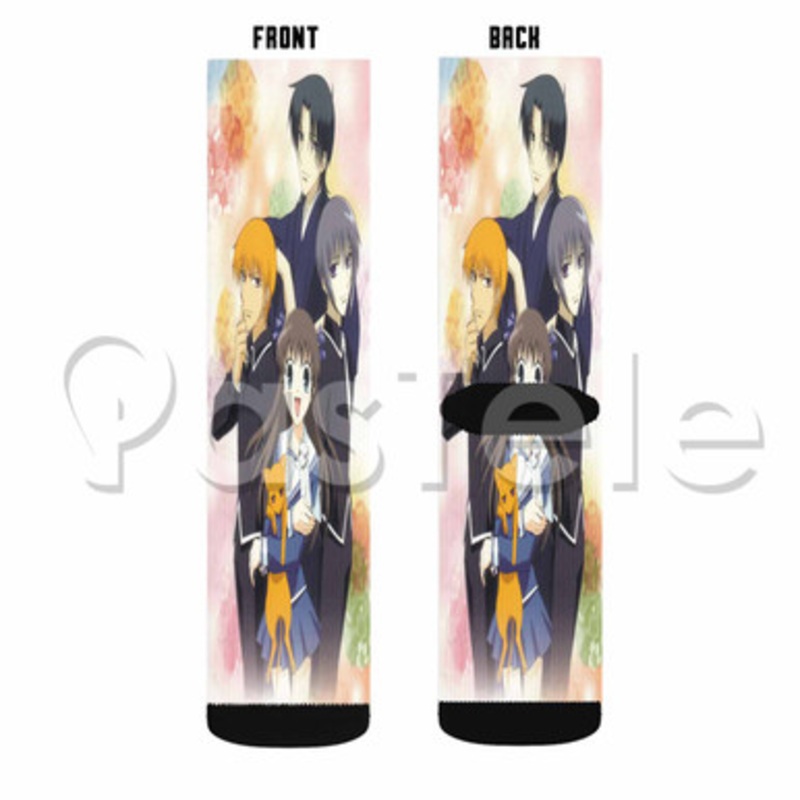 Fruits Basket Custom Sublimation Printed Socks Polyester Acrylic Nylon Spandex