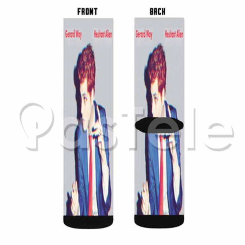 Gerard Way Hesitant Alien Custom Sublimation Printed Socks Polyester Acrylic Nylon Spandex
