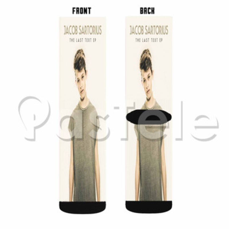 Jacob Sartorius Last Text Custom Sublimation Printed Socks Polyester Acrylic Nylon Spandex