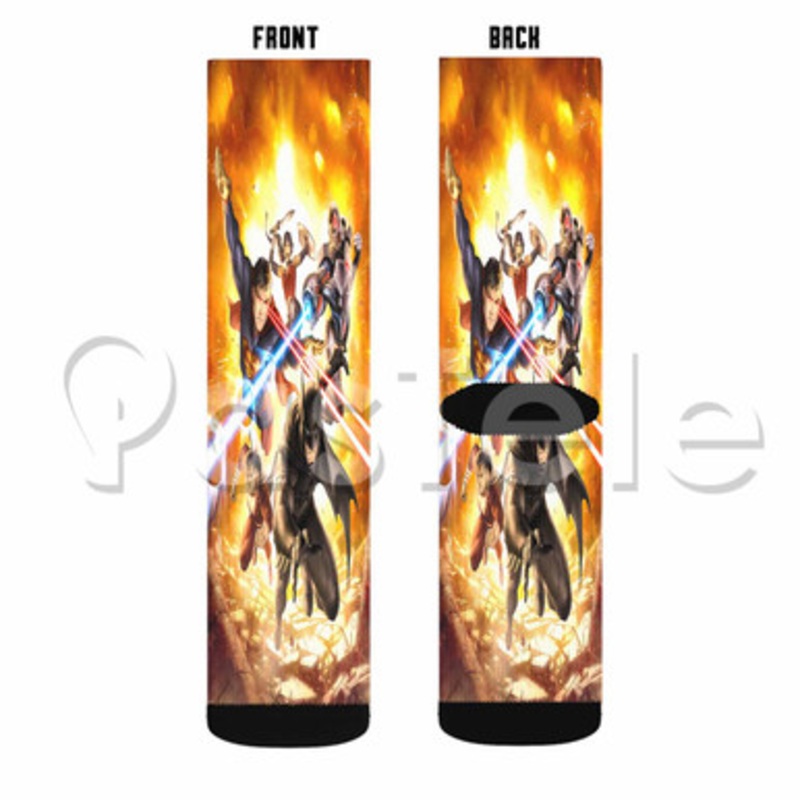 Justice League War Custom Sublimation Printed Socks Polyester Acrylic Nylon Spandex