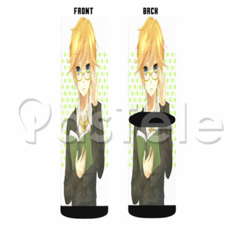 Kagamine Len Vocaloid Custom Sublimation Printed Socks Polyester Acrylic Nylon Spandex
