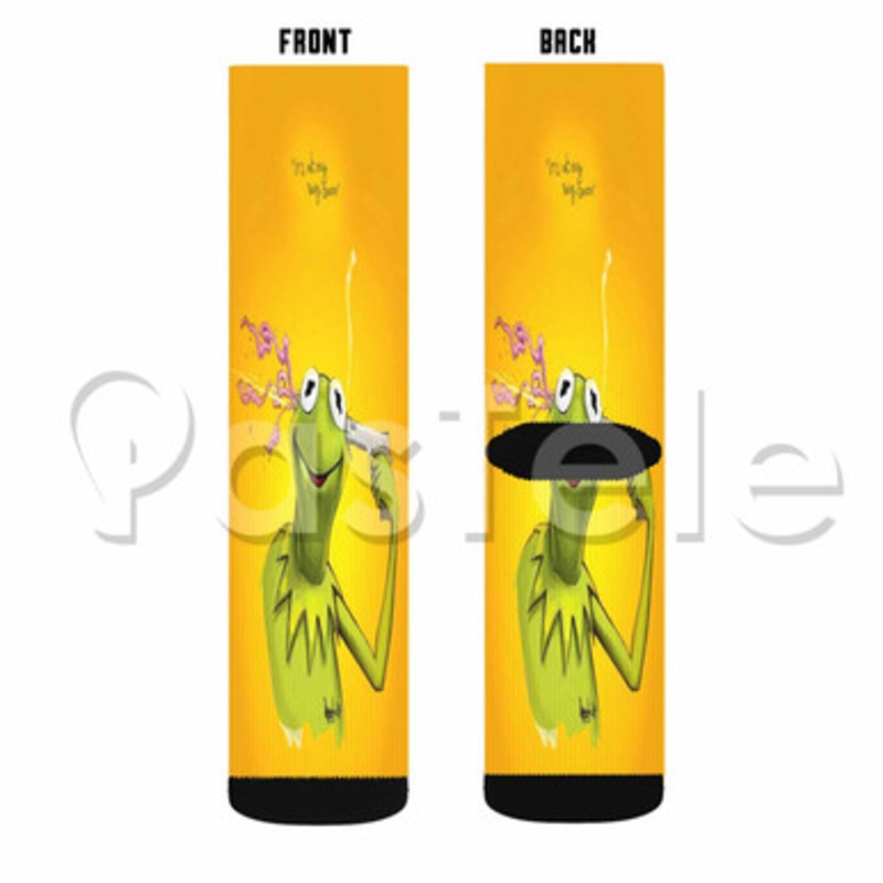 Kermit Custom Sublimation Printed Socks Polyester Acrylic Nylon Spandex
