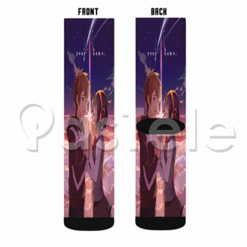Kimi no Na wa Your Name Custom Sublimation Printed Socks Polyester Acrylic Nylon Spandex
