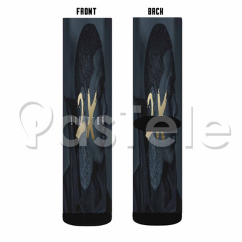Lil Durk 2 X Custom Sublimation Printed Socks Polyester Acrylic Nylon Spandex