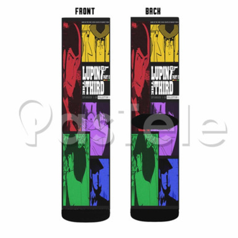 Lupin the 3rd Part II Custom Sublimation Printed Socks Polyester Acrylic Nylon Spandex
