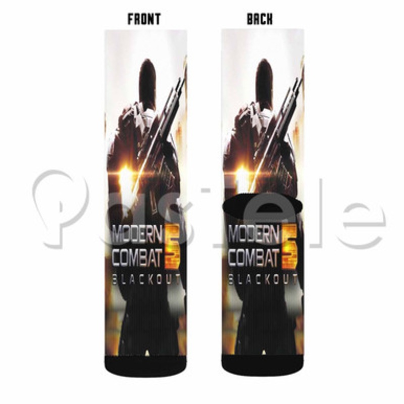 Modern Combat 5 Blackout Custom Sublimation Printed Socks Polyester Acrylic Nylon Spandex