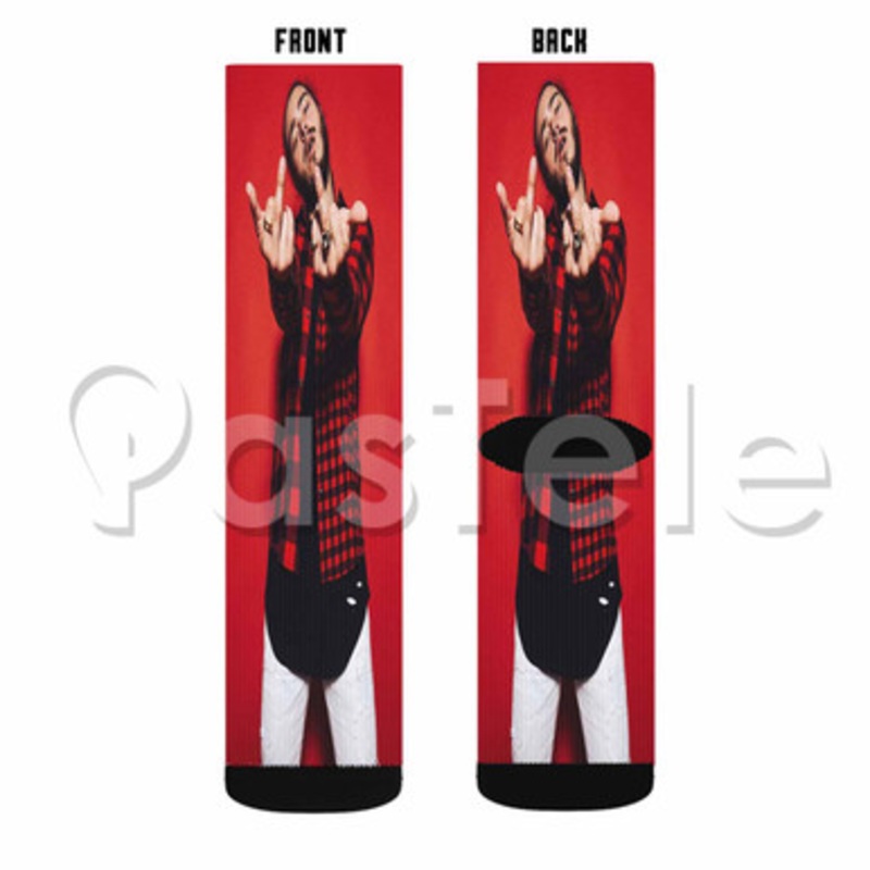 Post Malone Custom Sublimation Printed Socks Polyester Acrylic Nylon Spandex