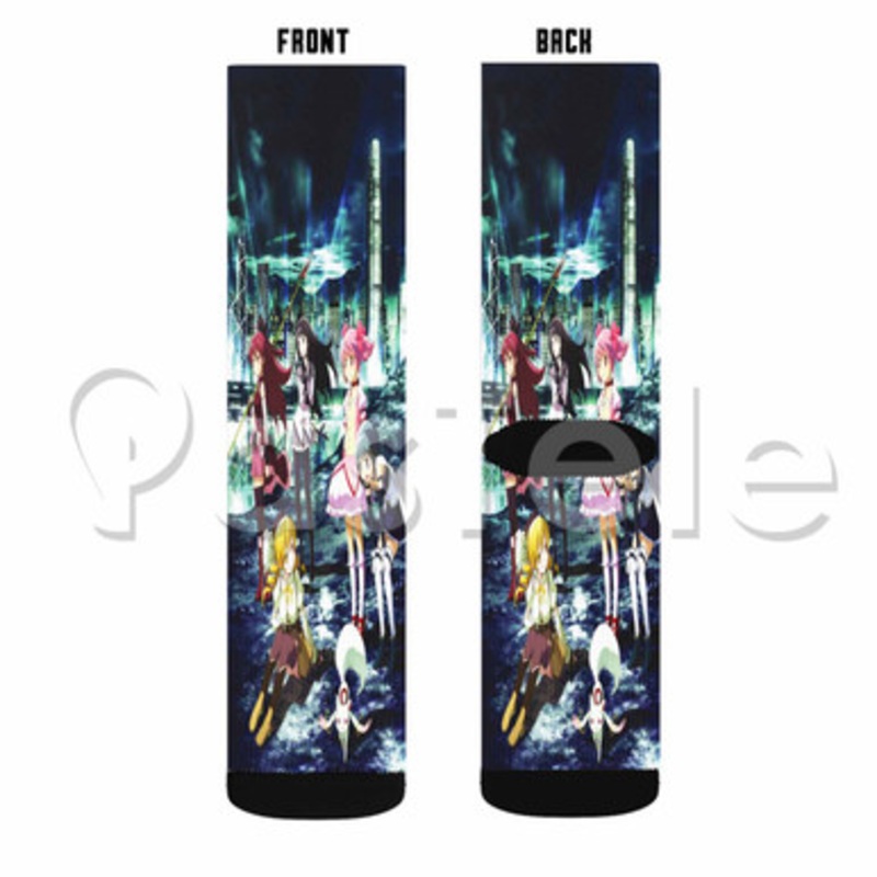Puella Magi Madoka Magica Custom Sublimation Printed Socks Polyester Acrylic Nylon Spandex