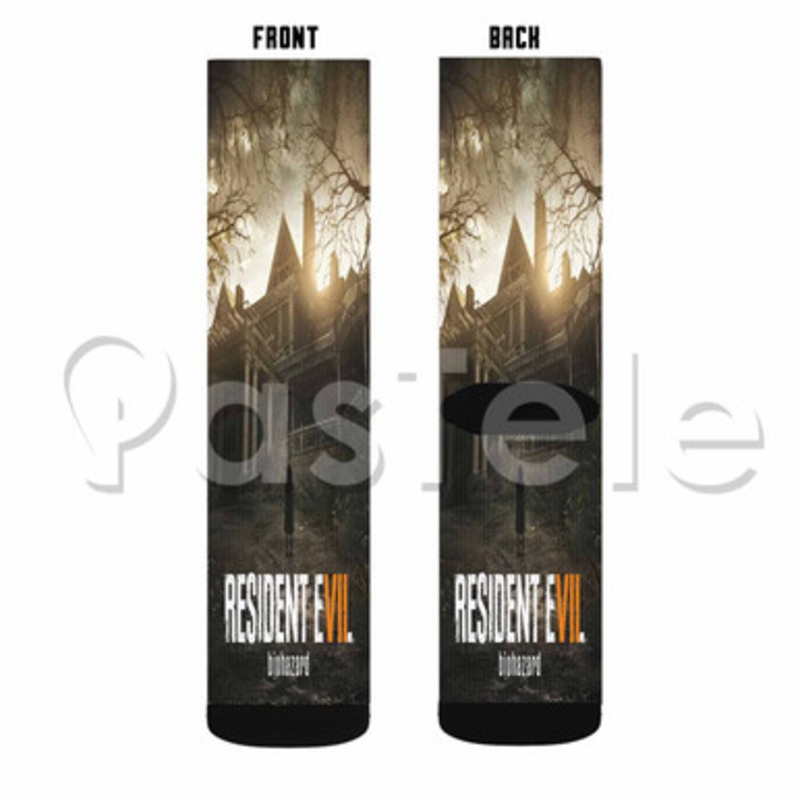 Resident Evil 7 Biohazard Custom Sublimation Printed Socks Polyester Acrylic Nylon Spandex