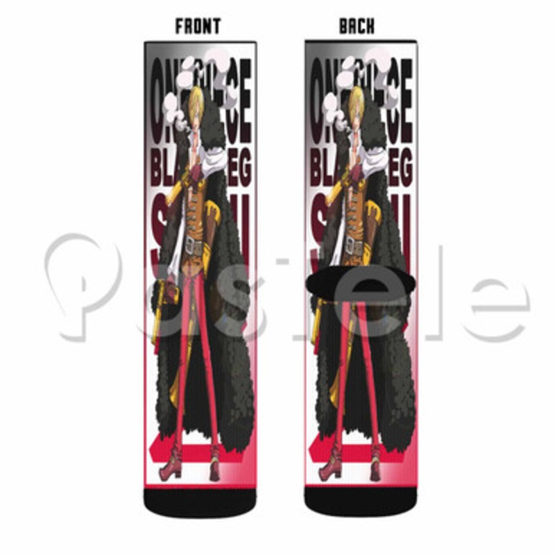 Sanji One Piece Custom Sublimation Printed Socks Polyester Acrylic Nylon Spandex