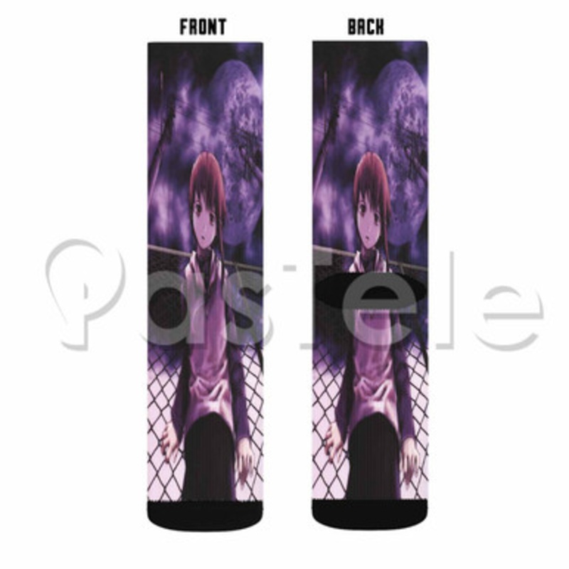 Serial Experiments Lain Custom Sublimation Printed Socks Polyester Acrylic Nylon Spandex
