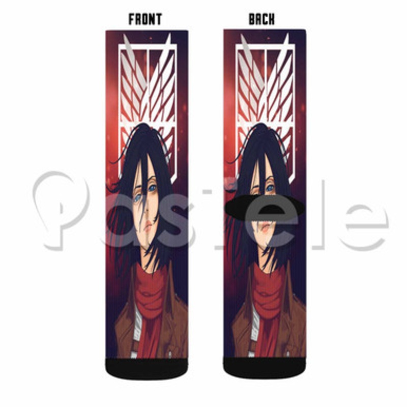 Shingeki No Kyojin V Attack on Titan Custom Sublimation Printed Socks Polyester Acrylic Nylon Spande