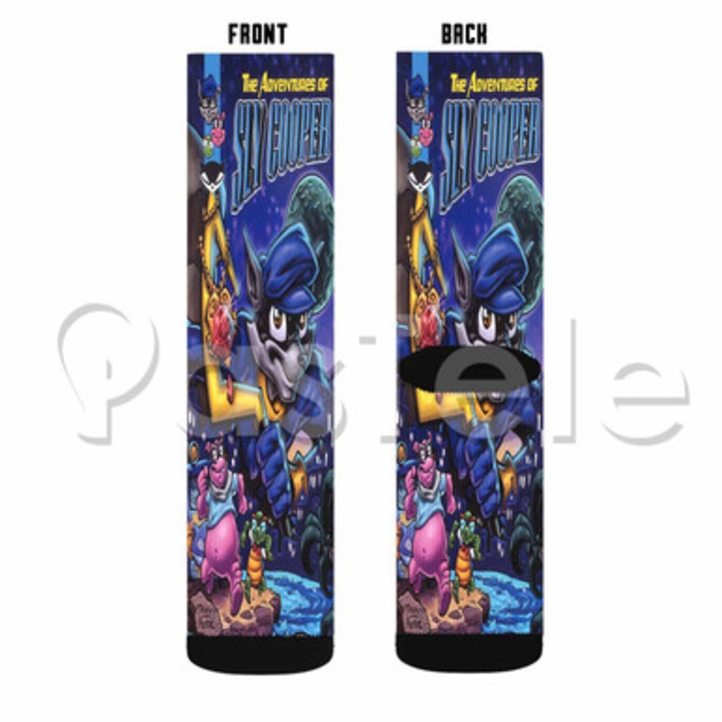 Sly Cooper Custom Sublimation Printed Socks Polyester Acrylic Nylon Spandex
