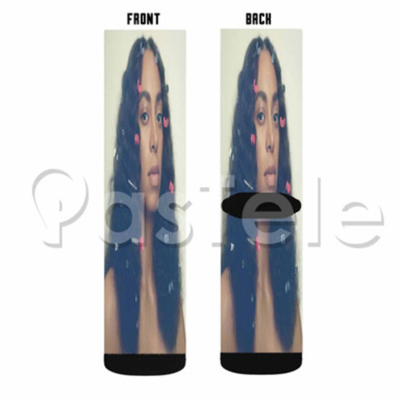 Solange Don t Touch My Hair Custom Sublimation Printed Socks Polyester Acrylic Nylon Spandex