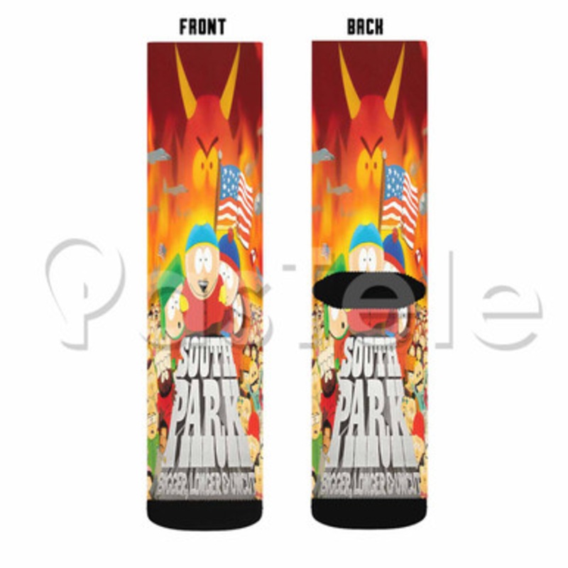 South Park Bigger Longer and Uncut Custom Sublimation Printed Socks Polyester Acrylic Nylon Spandex