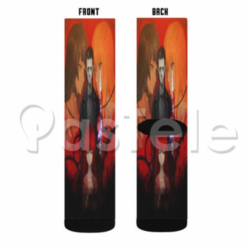 Steins Gate 0 Custom Sublimation Printed Socks Polyester Acrylic Nylon Spandex
