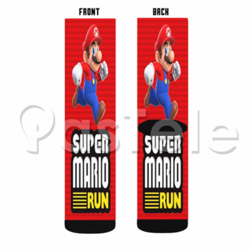 Super Mario Run Custom Sublimation Printed Socks Polyester Acrylic Nylon Spandex